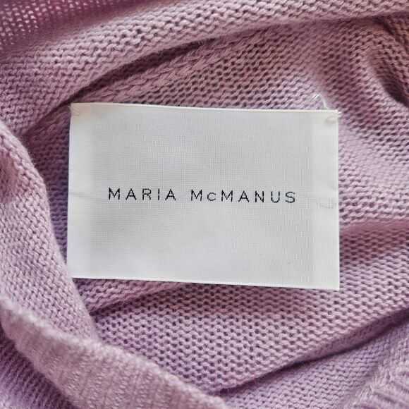 MARIA MCMANUS Cashmere Blend Sweater Medium Purple Lightweight Semi-Sheer Ballet - Picture 7 of 8